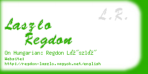 laszlo regdon business card